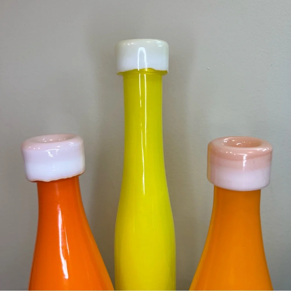 Crate & Barrel Pop Art Vases - set of 3
